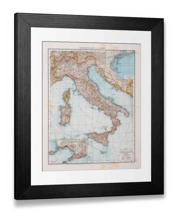 Framed Print : Map of Italy 1896 Framed Print : Map of Italy 1896