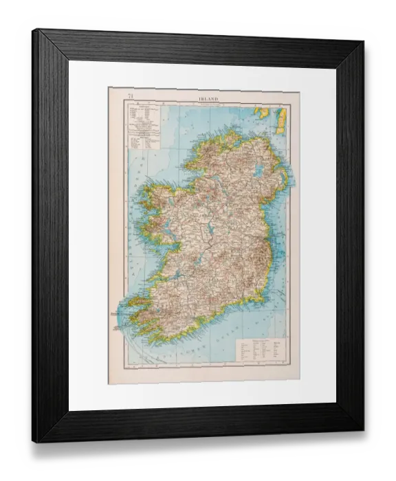 Framed Print : Map of Ireland 1896 Framed Print : Map of Ireland 1896