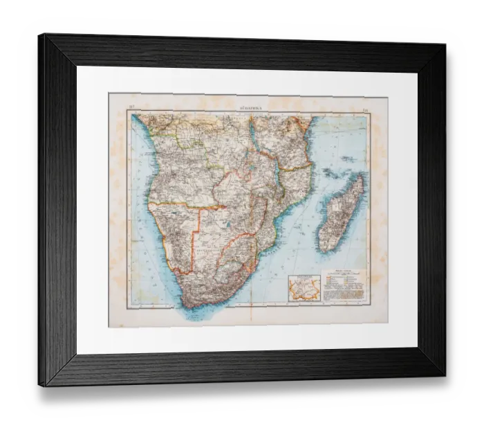 Framed Print : Map of Africa 1896 Framed Print : Map of Africa 1896