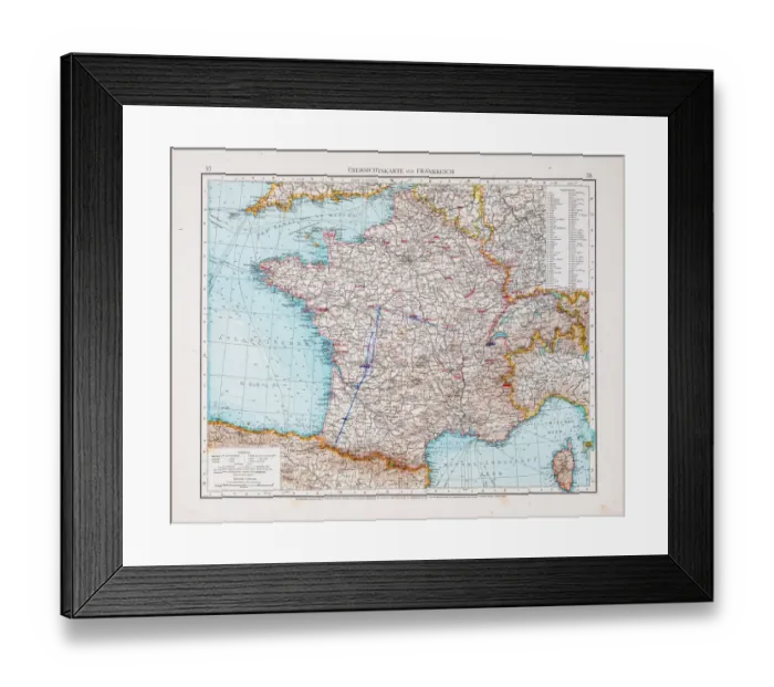 Framed Print : Map of France 1896 Framed Print : Map of France 1896