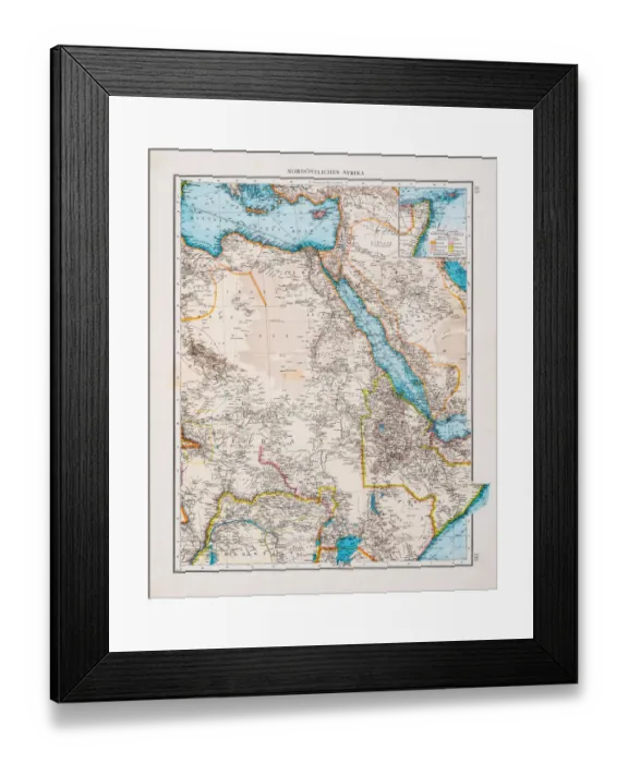Framed Print : Map of North east Africa 1896 Framed Print : Map of North east Africa 1896