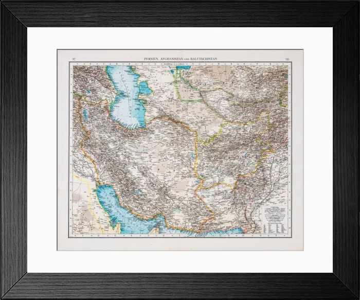 Framed Print : Map of Persian and Afghanistan 1896 Framed Print : Map of Persian and Afghanistan 1896