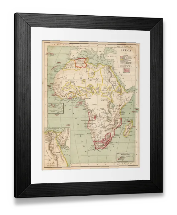 Framed Print : Map of Africa 1877 Framed Print : Map of Africa 1877