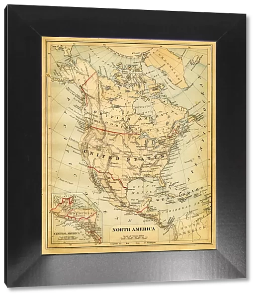 Map of North America 1876