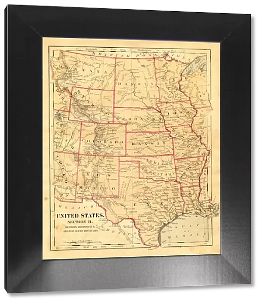 Map of USA central states1876