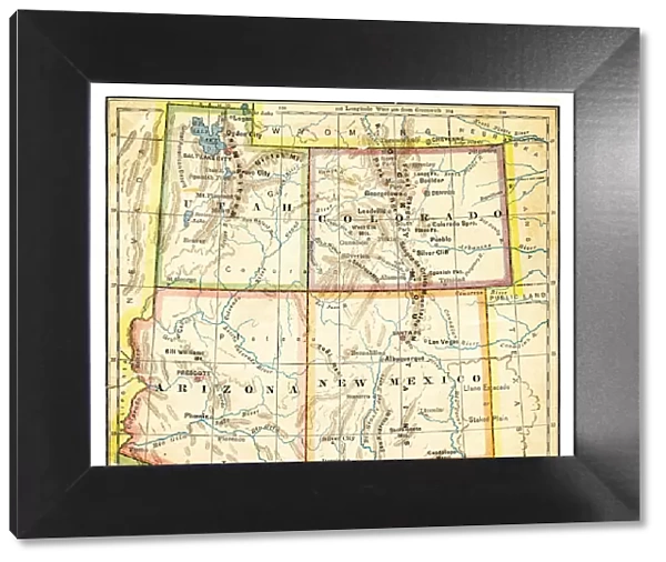 Map of Colorado and western territories 1883