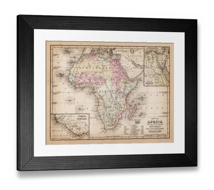 Framed Print : Map of Africa 1881 Framed Print : Map of Africa 1881