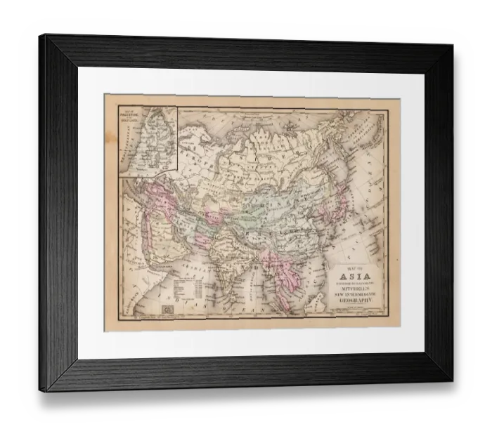 Framed Print : Map of Asia 1881 Framed Print : Map of Asia 1881