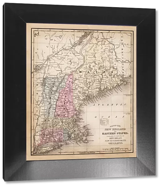Map of New England state 1881