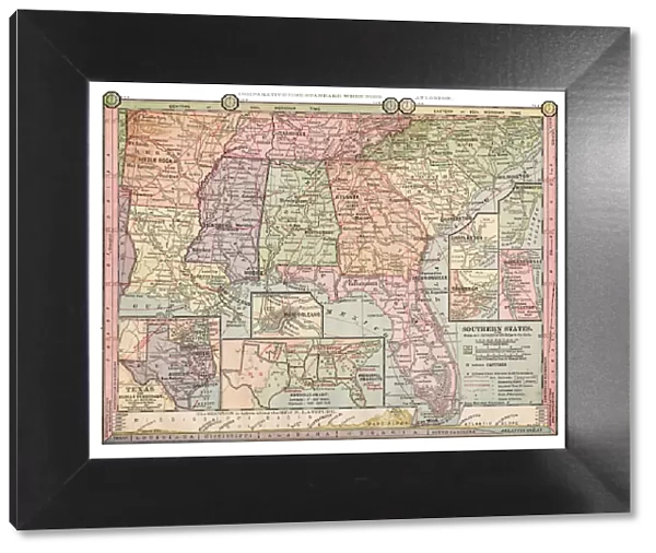 Map of Southern states1889