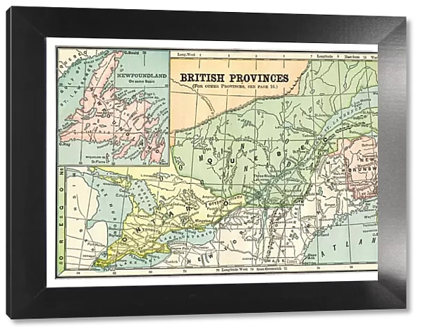 Map of British provinces Canada 1889