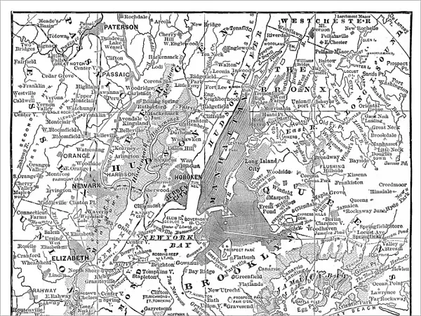 Map New York and vicinities 1889