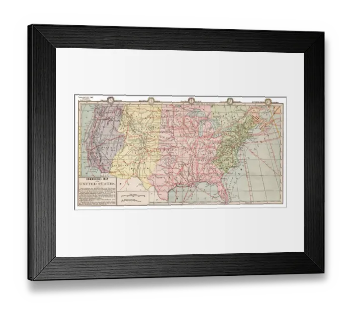 Framed Print : Map of USA 1889 Framed Print : Map of USA 1889