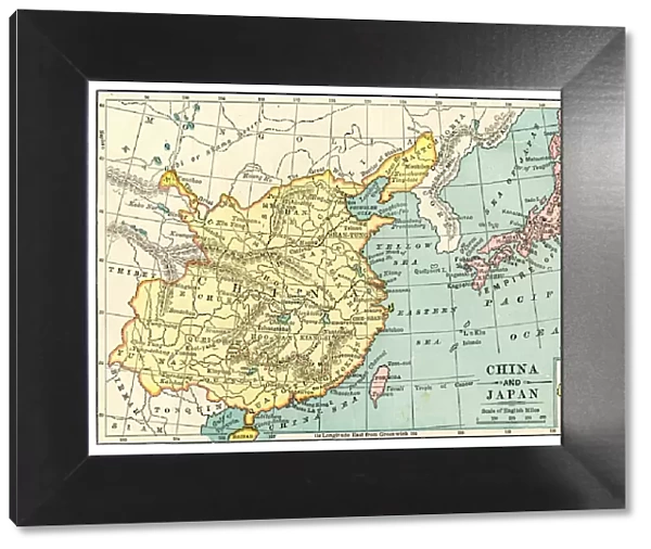 Map of China and Japan 1889