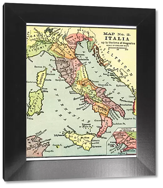 Map of Italy in the times of Augustus 1889