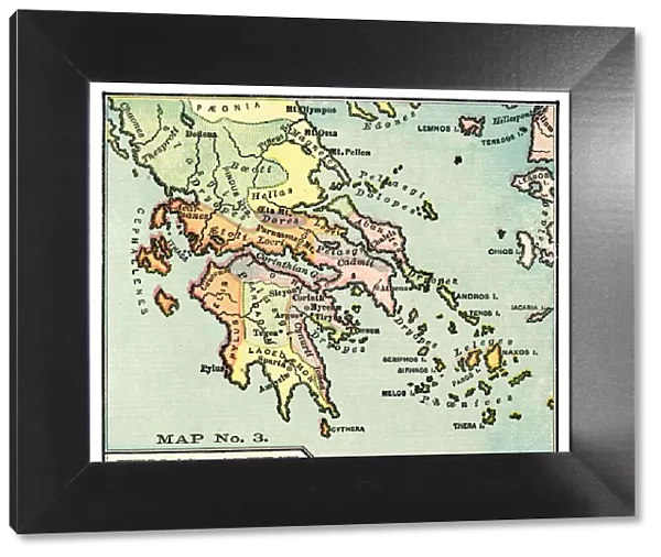 Map of Greece in the Heroic age 1889