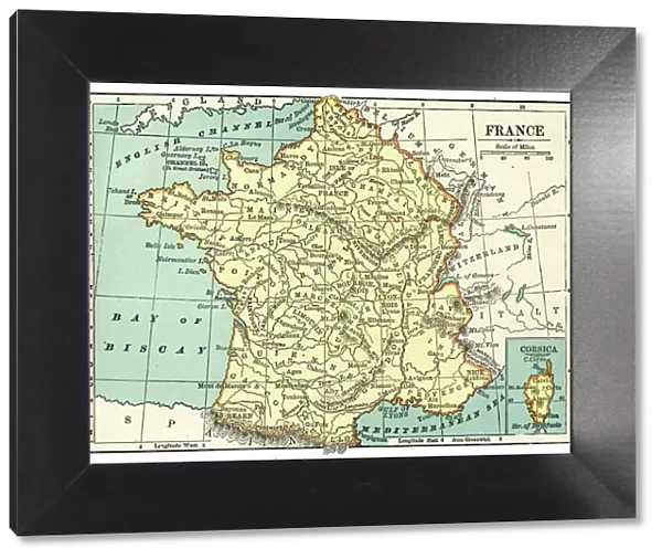 Map of France 1889
