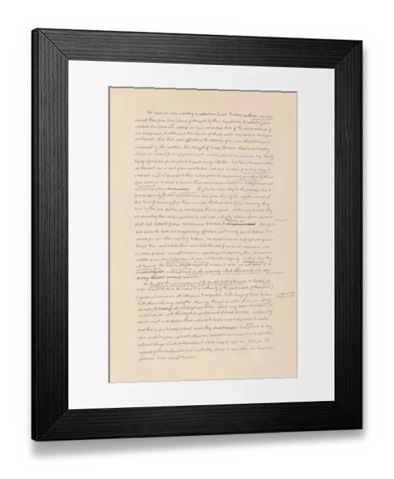 Framed Print : United States Declaration of Independence (July 1776), facsimile, published 1886 Framed Print : United States Declaration of Independence (July 1776), facsimile, published 1886