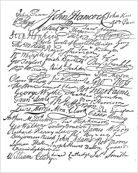 Signatures to the American Declaration of Independence