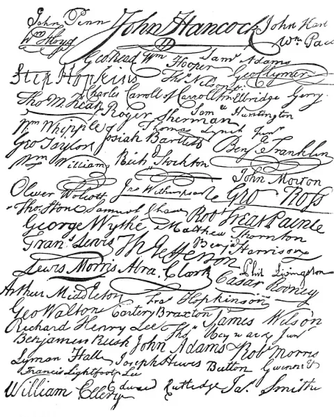 Signatures to the American Declaration of Independence
