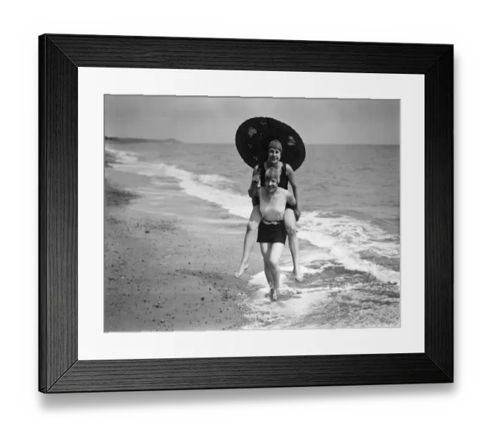 Framed Print : Beach Piggyback Framed Print : Beach Piggyback