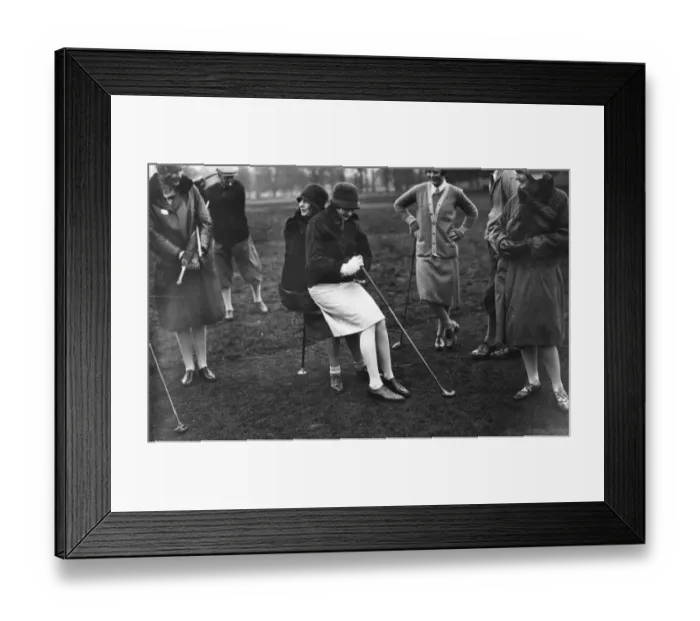 Framed Print : Golf Team. 14th April 1928: Members of the ladies team captained by Mademoiselle Framed Print : Golf Team. 14th April 1928: Members of the ladies team captained by Mademoiselle