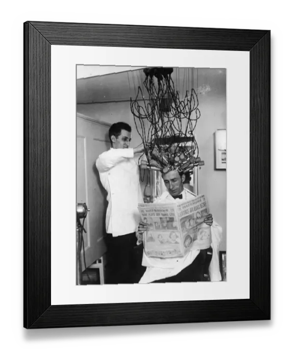 Framed Print : Hair Waving Machine