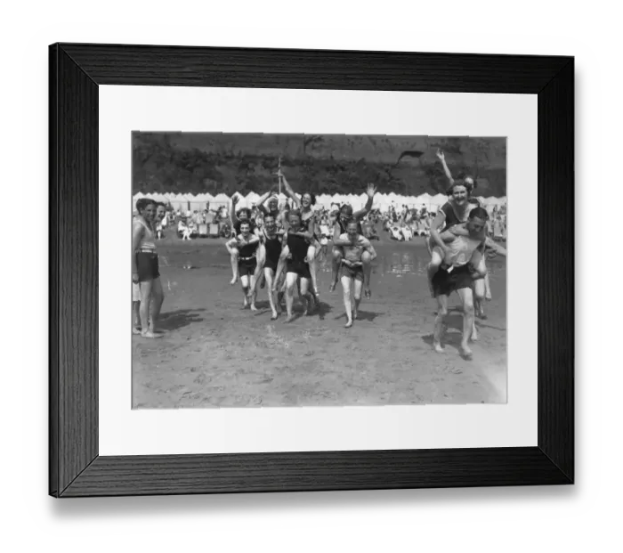 Framed Print : Piggy Back Race
