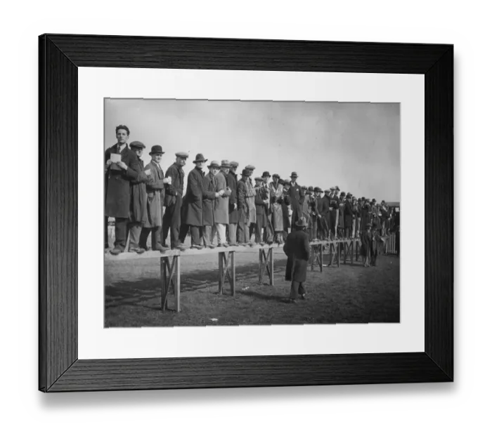 Framed Print : Kempton Racegoers