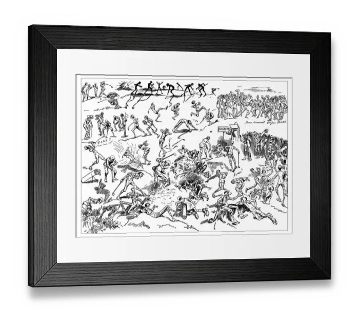 Framed Print : British London satire caricatures comics cartoon illustrations: Golf Framed Print : British London satire caricatures comics cartoon illustrations: Golf