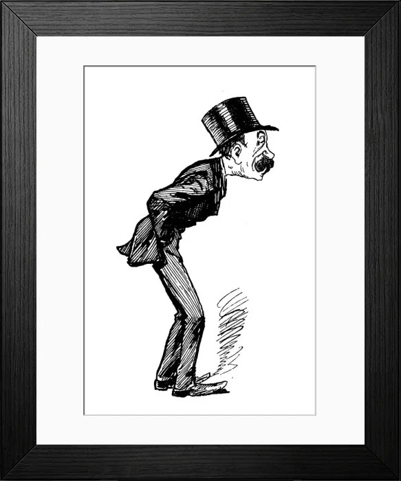 Framed Print : British London satire caricatures comics cartoon illustrations