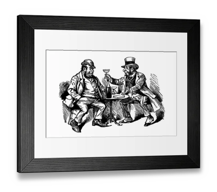 Framed Print : British London satire caricatures comics cartoon illustrations: Drink Framed Print : British London satire caricatures comics cartoon illustrations: Drink
