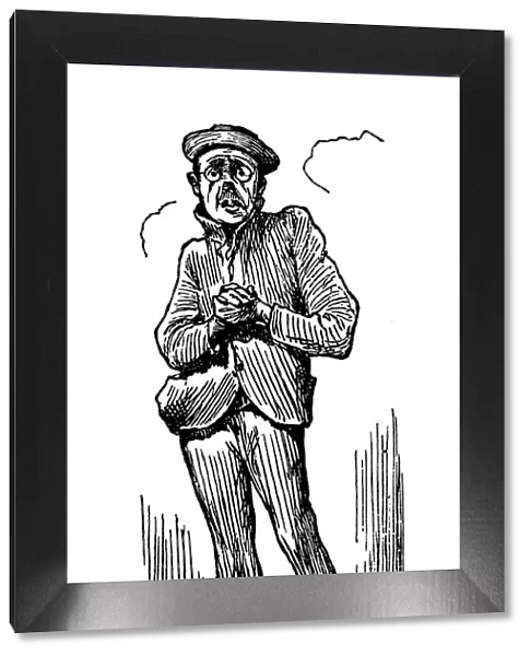 British London satire caricatures comics cartoon illustrations: Man