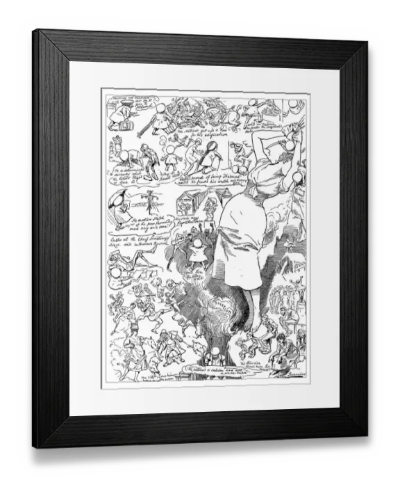 Framed Print : British London satire caricatures comics cartoon illustrations: Ireland Framed Print : British London satire caricatures comics cartoon illustrations: Ireland