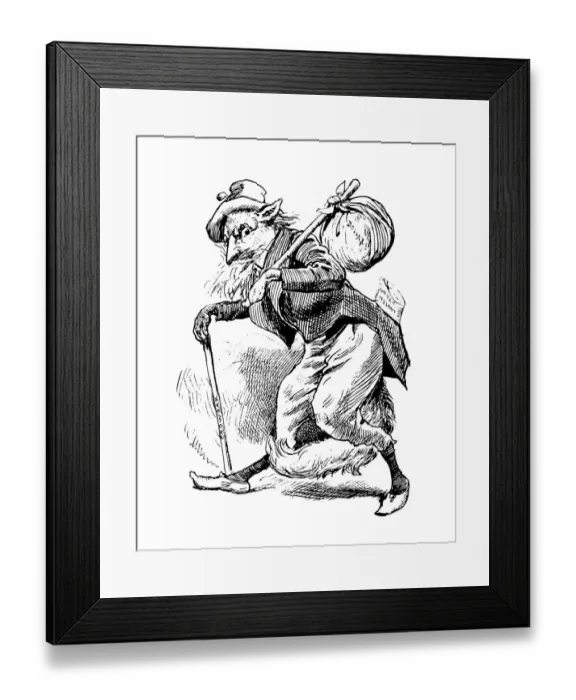 Framed Print : British London satire caricatures comics cartoon illustrations: Fox Framed Print : British London satire caricatures comics cartoon illustrations: Fox