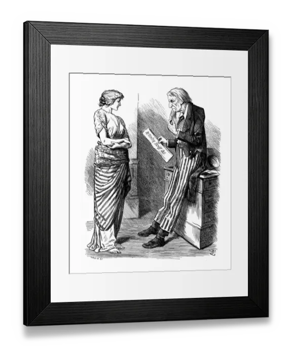 Framed Print : British London satire caricatures comics cartoon illustrations: Columbia and USA Framed Print : British London satire caricatures comics cartoon illustrations: Columbia and USA