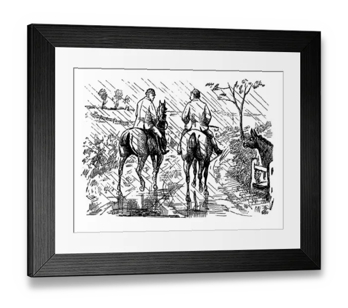 Framed Print : British London satire caricatures comics cartoon illustrations: Riding horses Framed Print : British London satire caricatures comics cartoon illustrations: Riding horses
