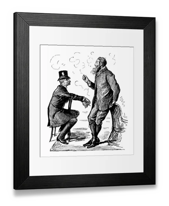 Framed Print : British London satire caricatures comics cartoon illustrations: Smoking Framed Print : British London satire caricatures comics cartoon illustrations: Smoking