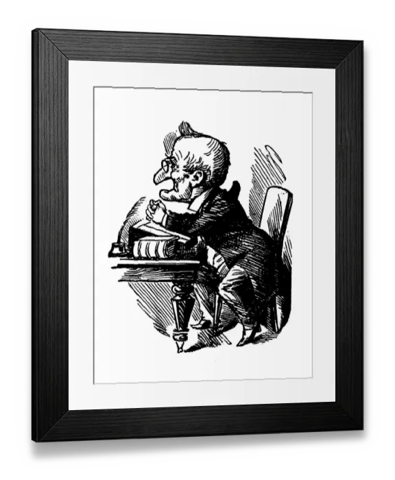 Framed Print : British London satire caricatures comics cartoon illustrations: Waiting Framed Print : British London satire caricatures comics cartoon illustrations: Waiting