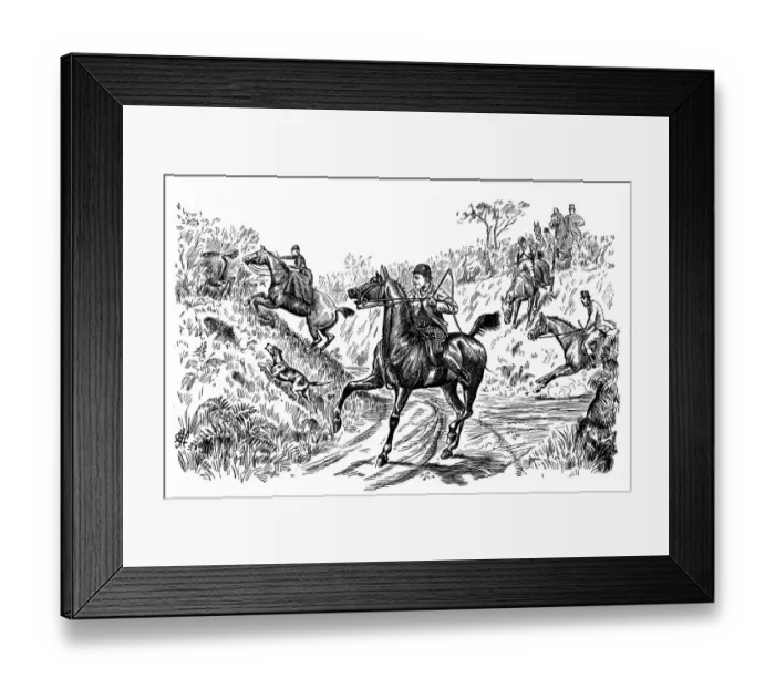 Framed Print : British London satire caricatures comics cartoon illustrations: Hunting Framed Print : British London satire caricatures comics cartoon illustrations: Hunting