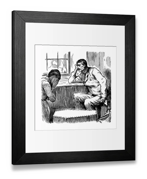 Framed Print : British London satire caricatures comics cartoon illustrations: Sad Framed Print : British London satire caricatures comics cartoon illustrations: Sad