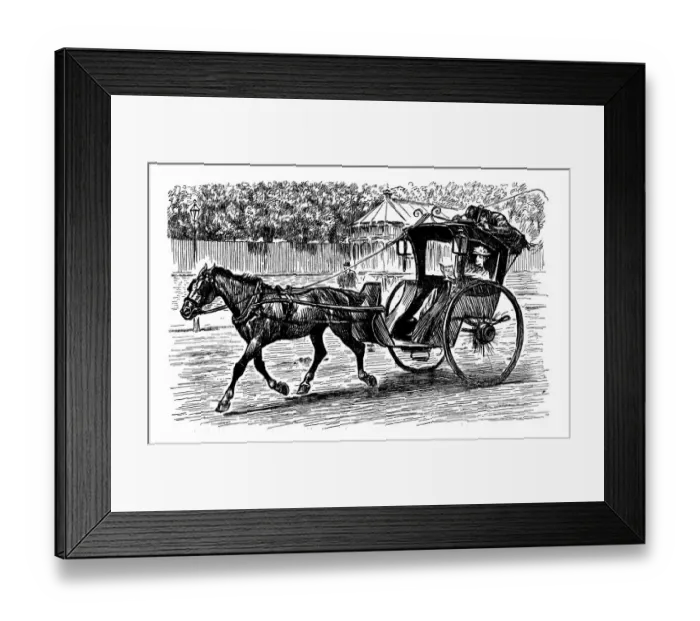 Framed Print : British London satire caricatures comics cartoon illustrations: Carriage