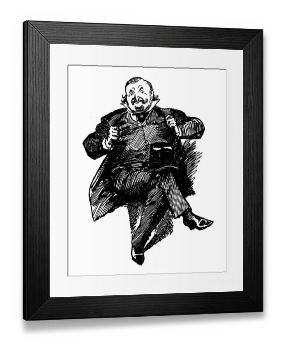 Framed Print : British London satire caricatures comics cartoon illustrations