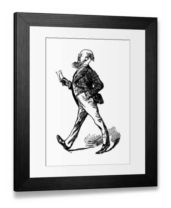 Framed Print : British London satire caricatures comics cartoon illustrations
