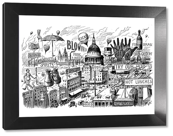 British London satire caricatures comics cartoon illustrations: Advertisement