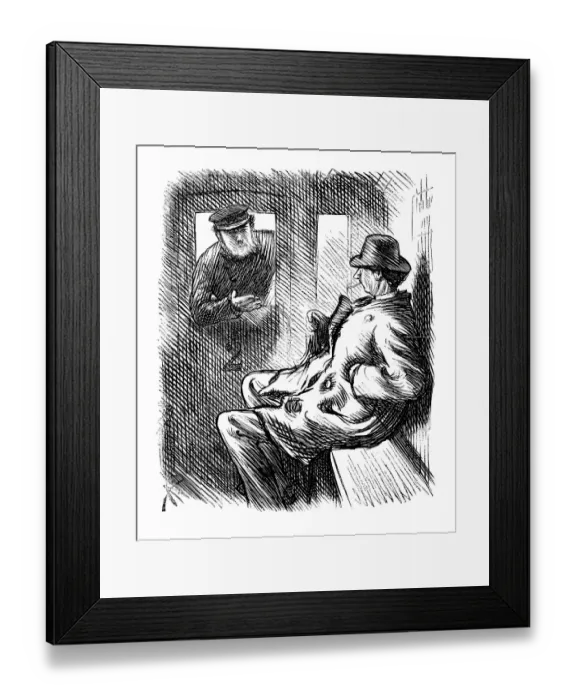 Framed Print : British London satire caricatures comics cartoon illustrations: Passenger Framed Print : British London satire caricatures comics cartoon illustrations: Passenger