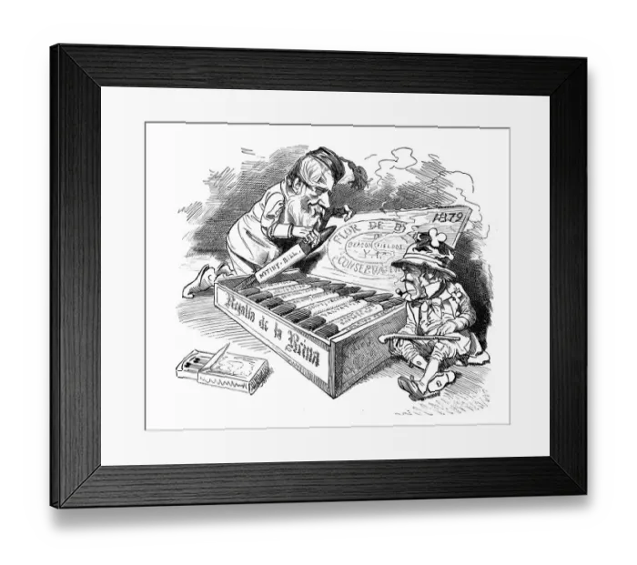 Framed Print : British London satire caricatures comics cartoon illustrations: Cigars Framed Print : British London satire caricatures comics cartoon illustrations: Cigars