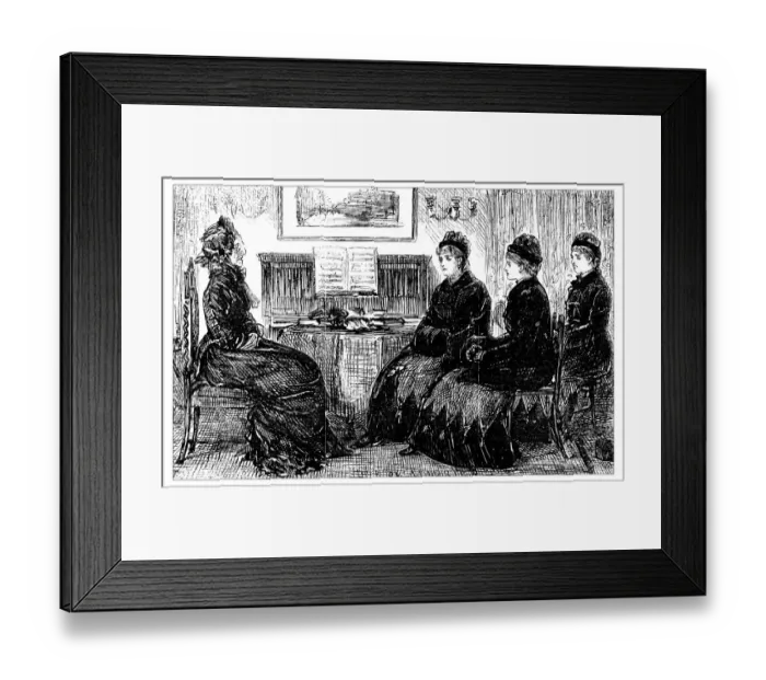 Framed Print : British London satire caricatures comics cartoon illustrations: Women Framed Print : British London satire caricatures comics cartoon illustrations: Women