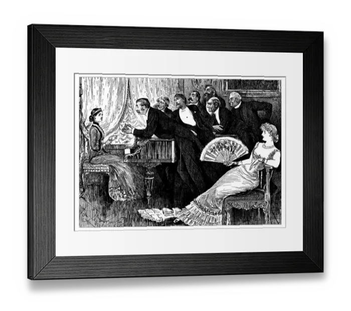 Framed Print : British London satire caricatures comics cartoon illustrations: Pianist Framed Print : British London satire caricatures comics cartoon illustrations: Pianist