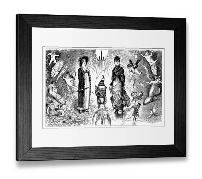 Framed Print : British London satire caricatures comics cartoon illustrations: shoes Framed Print : British London satire caricatures comics cartoon illustrations: shoes